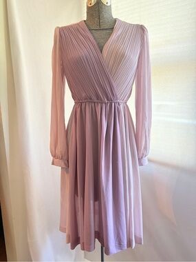 Vtg 70s New Discoveries purple disco dress